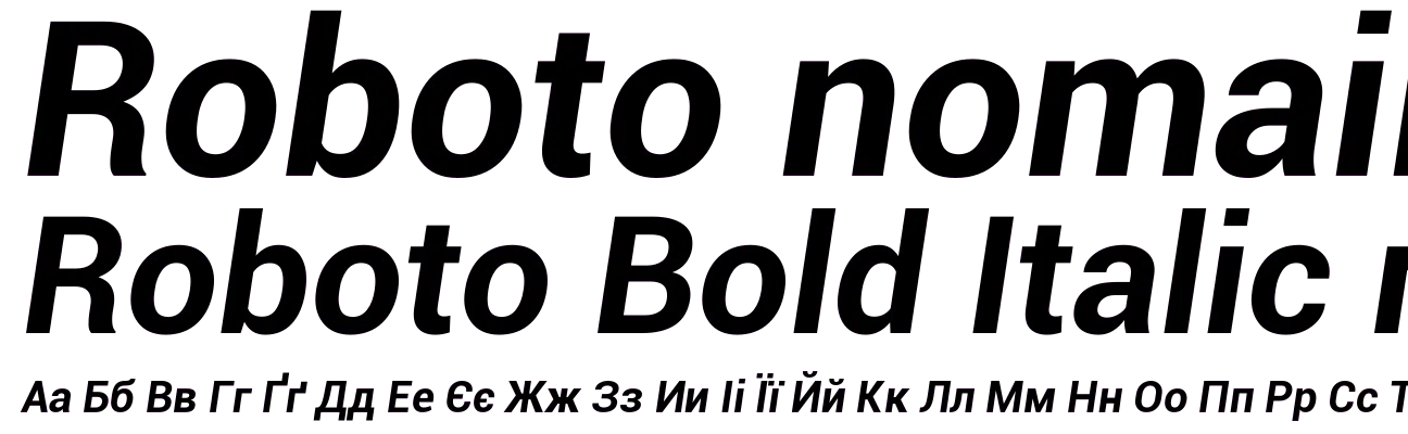 Roboto Bold Italic