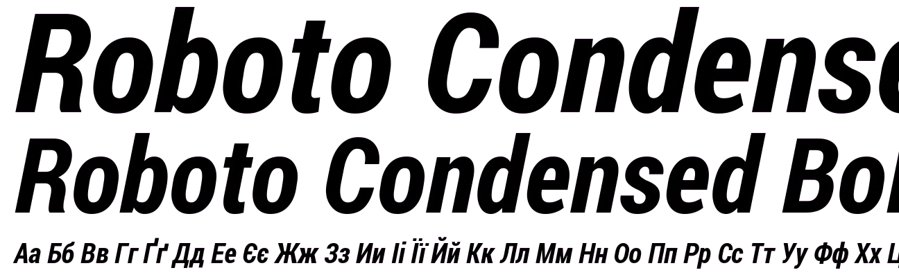 Roboto Condensed Bold Italic