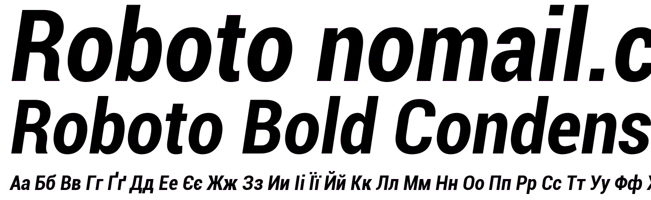 Roboto Bold Condensed Italic