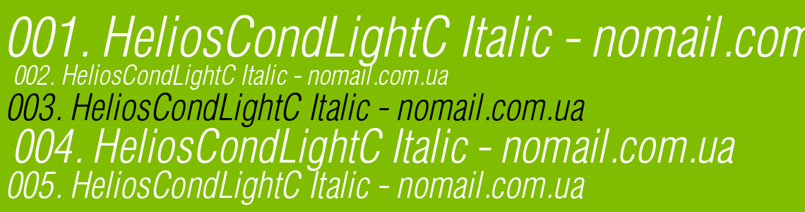 Шрифт HeliosCondLightC Italic