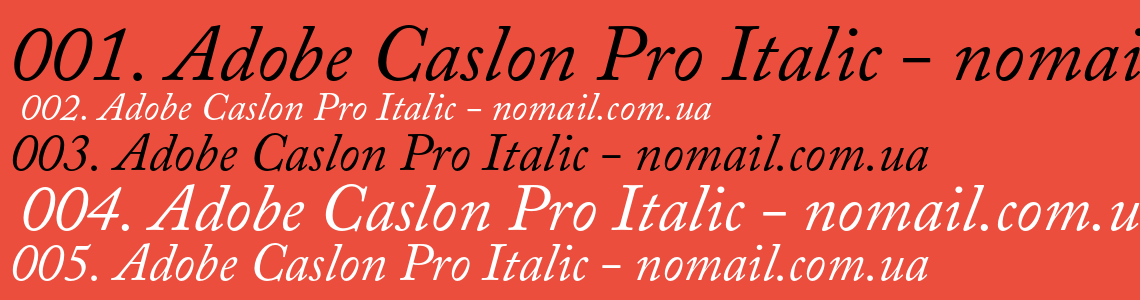 Шрифт Adobe Caslon Pro Italic