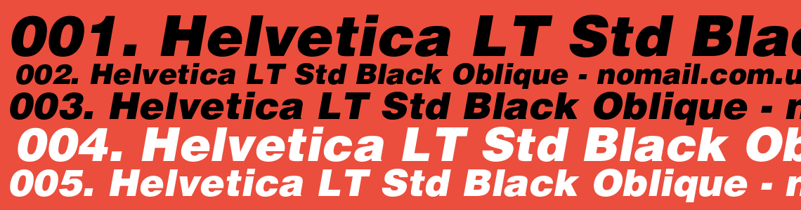 Шрифт Helvetica LT Std Black Oblique