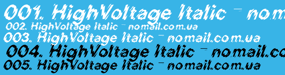 Шрифт HighVoltage Italic