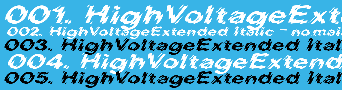 Шрифт HighVoltageExtended Italic