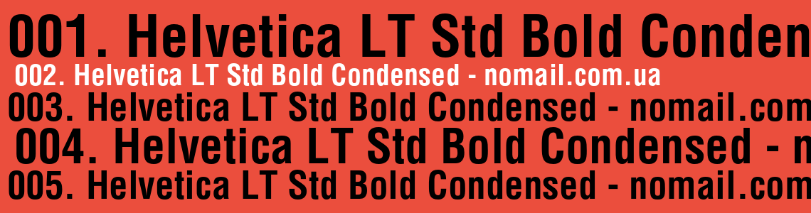 Шрифт Helvetica LT Std Bold Condensed