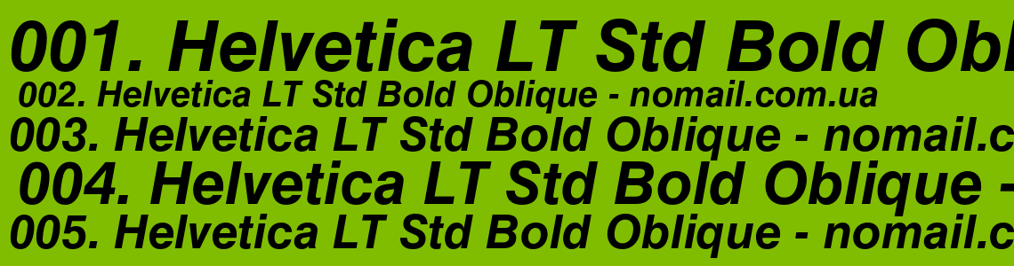 Шрифт Helvetica LT Std Bold Oblique