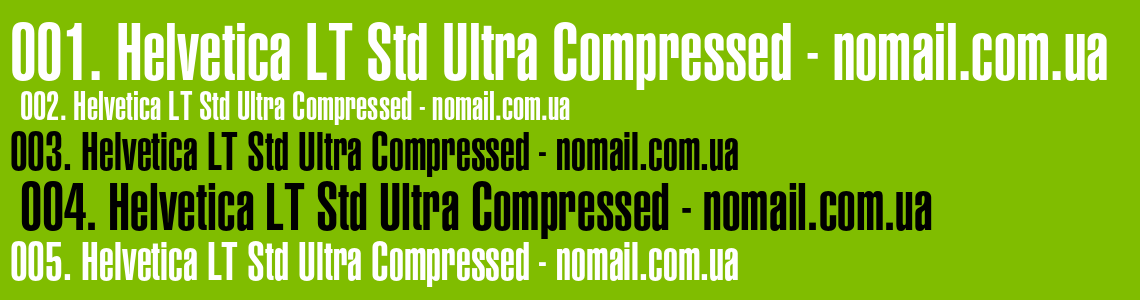 Шрифт Helvetica LT Std Ultra Compressed