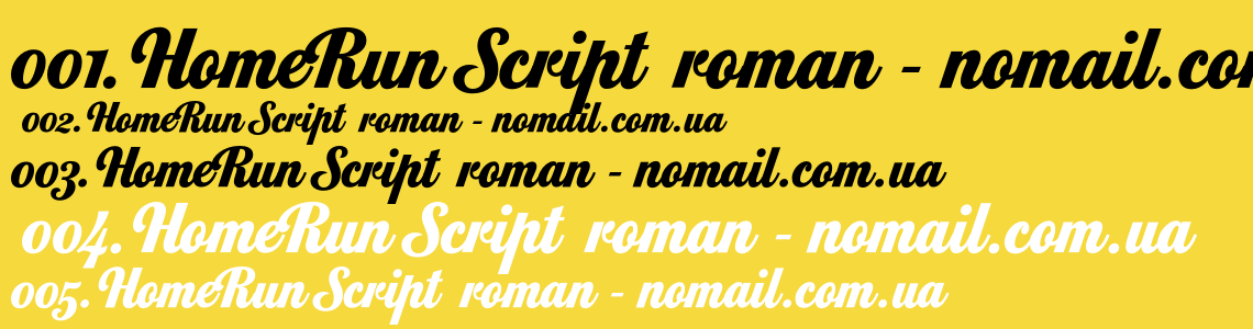 Шрифт HomeRun Script  roman