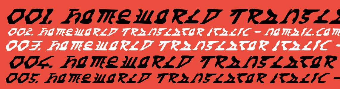 Шрифт Homeworld Translator Italic