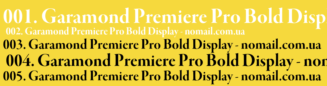 Шрифт Garamond Premiere Pro Bold Display