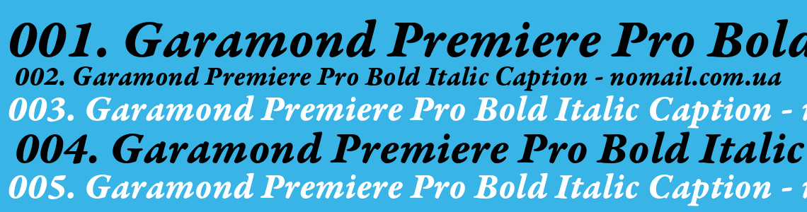 Шрифт Garamond Premiere Pro Bold Italic Caption