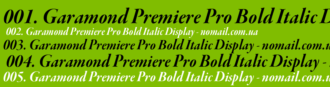 Шрифт Garamond Premiere Pro Bold Italic Display