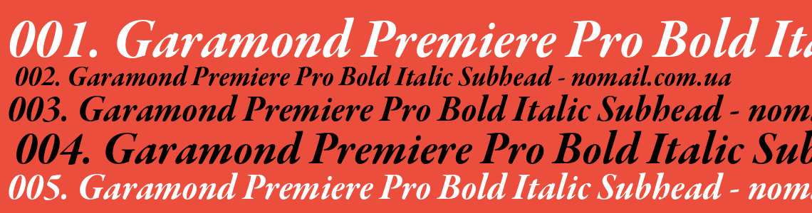 Шрифт Garamond Premiere Pro Bold Italic Subhead