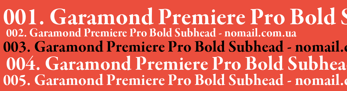Шрифт Garamond Premiere Pro Bold Subhead