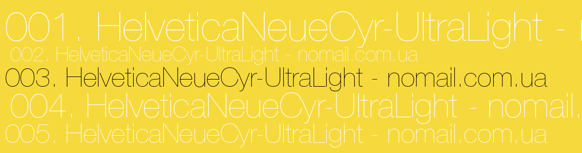 Шрифт HelveticaNeueCyr-UltraLight