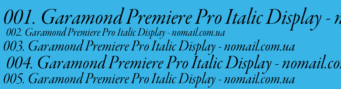 Шрифт Garamond Premiere Pro Italic Display