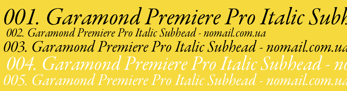 Шрифт Garamond Premiere Pro Italic Subhead