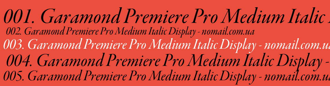 Шрифт Garamond Premiere Pro Medium Italic Display