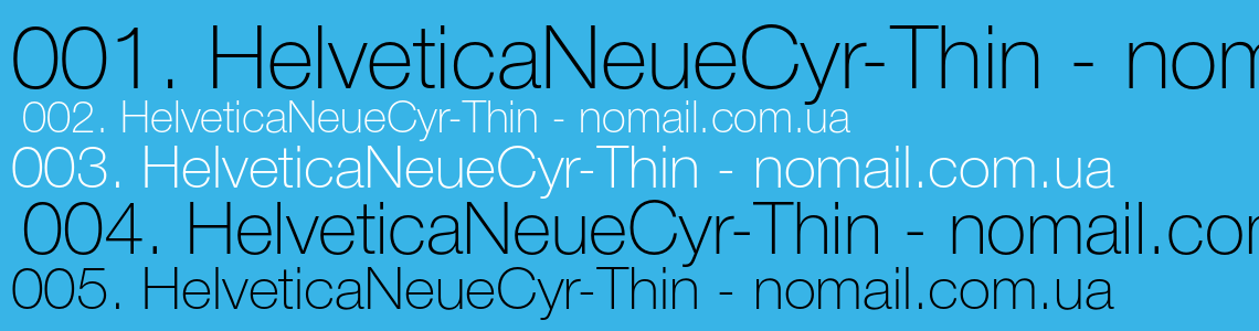Шрифт HelveticaNeueCyr-Thin