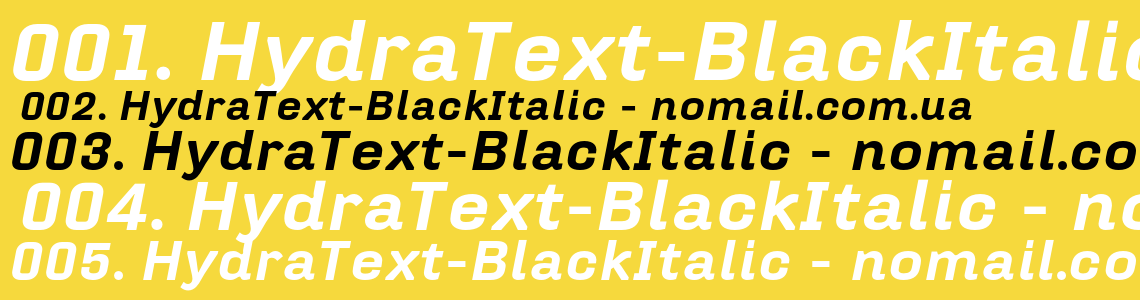 Шрифт HydraText-BlackItalic