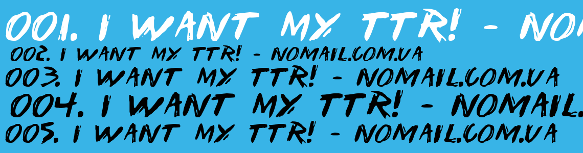 Шрифт I Want My TTR!