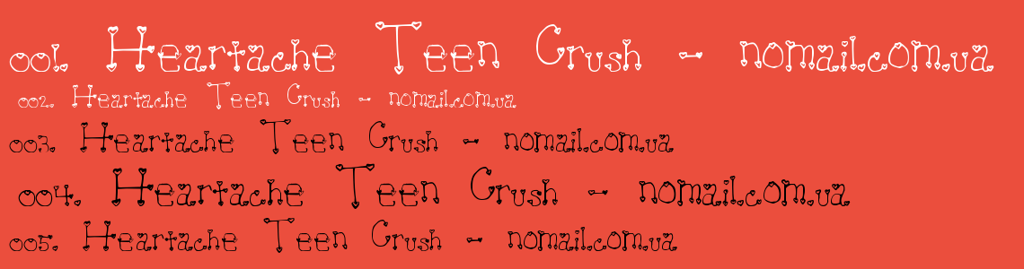 Шрифт Heartache Teen Crush