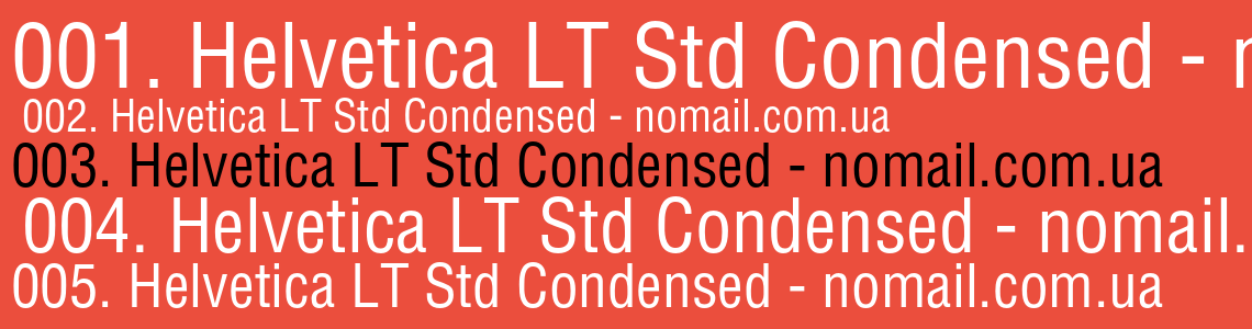 Шрифт Helvetica LT Std Condensed