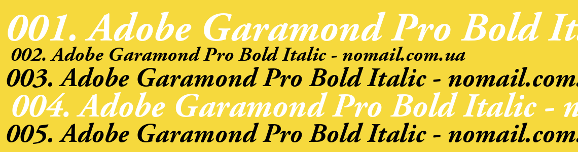 Шрифт Adobe Garamond Pro Bold Italic
