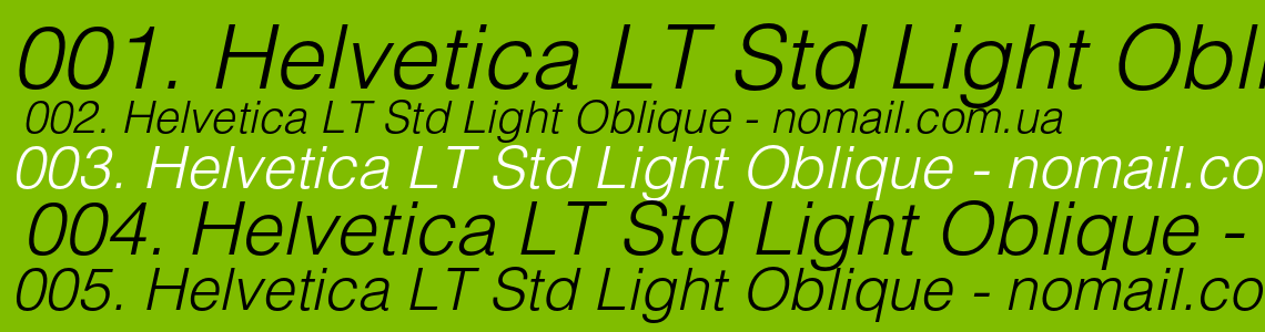 Шрифт Helvetica LT Std Light Oblique