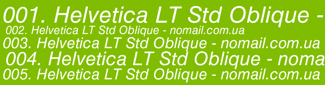 Шрифт Helvetica LT Std Oblique