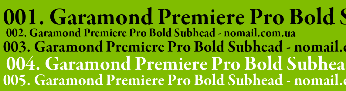 Шрифт Garamond Premiere Pro Bold Subhead
