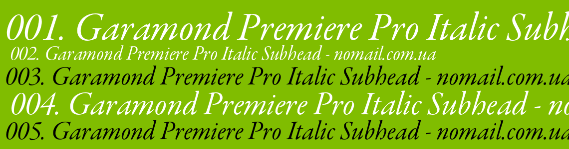 Шрифт Garamond Premiere Pro Italic Subhead