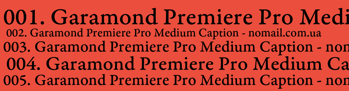 Шрифт Garamond Premiere Pro Medium Caption