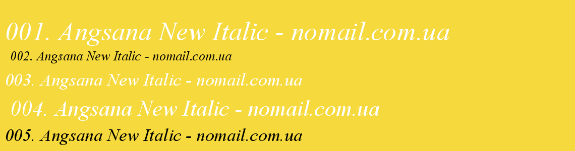 Шрифт Angsana New Italic