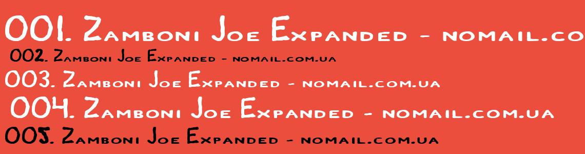 Шрифт Zamboni Joe Expanded