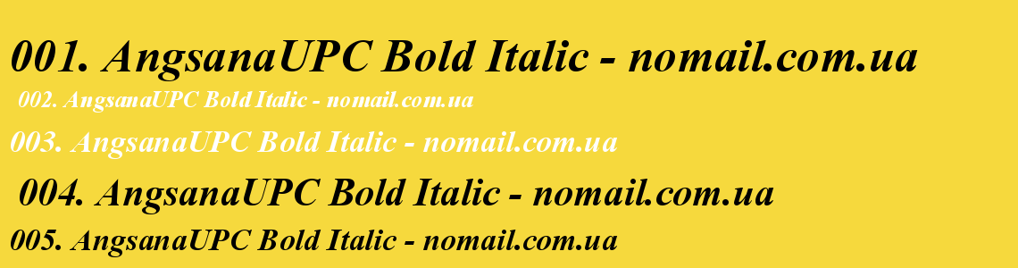Шрифт AngsanaUPC Bold Italic