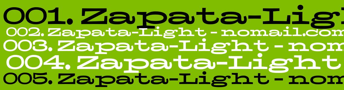 Шрифт Zapata-Light
