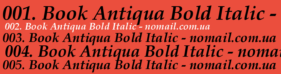 Шрифт Book Antiqua Bold Italic