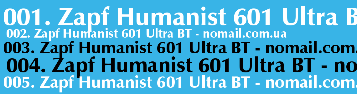 Шрифт Zapf Humanist 601 Ultra BT