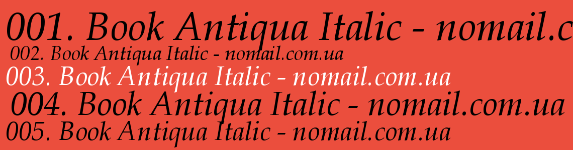 Шрифт Book Antiqua Italic