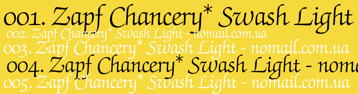 Шрифт Zapf Chancery* Swash Light