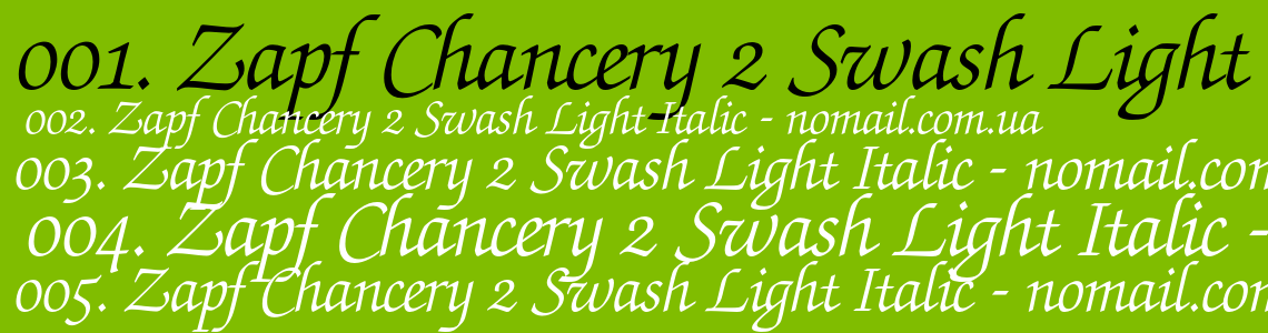 Шрифт Zapf Chancery 2 Swash Light Italic