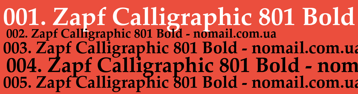 Шрифт Zapf Calligraphic 801 Bold