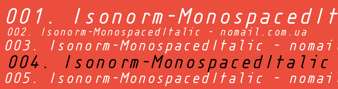 Шрифт Isonorm-MonospacedItalic