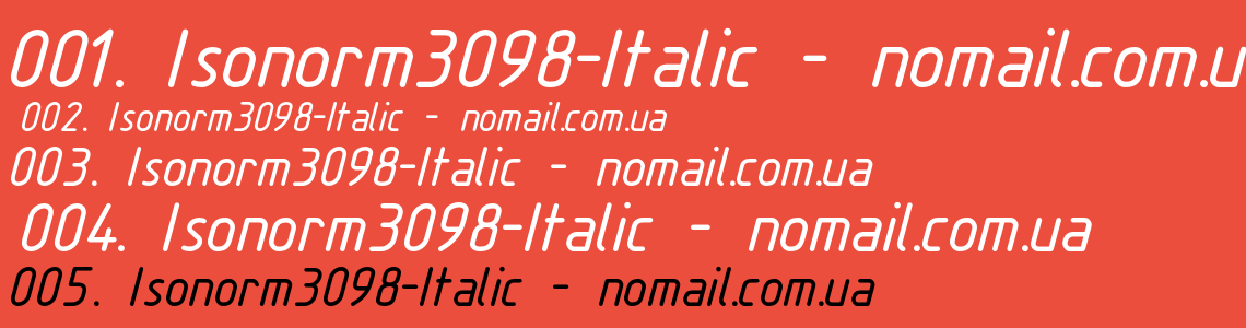 Шрифт Isonorm3098-Italic