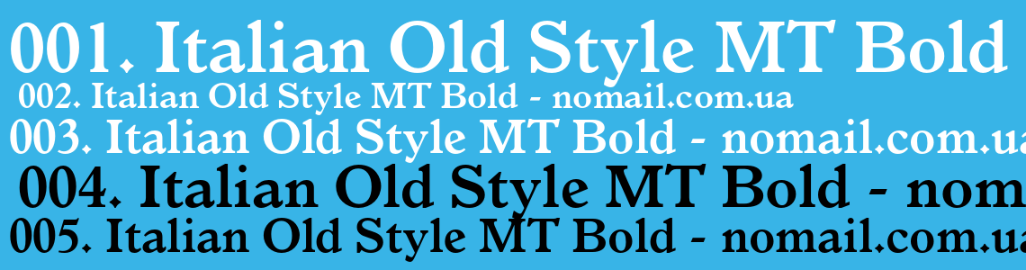 Шрифт Italian Old Style MT Bold