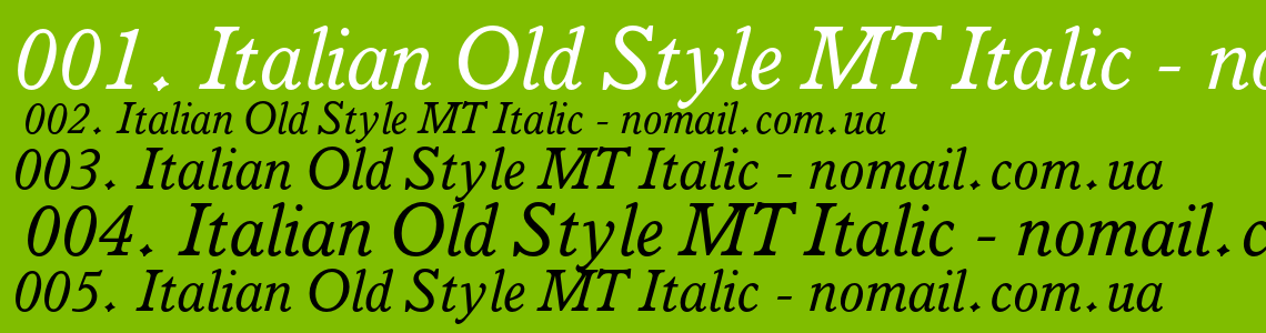 Шрифт Italian Old Style MT Italic