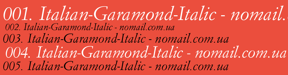 Шрифт Italian-Garamond-Italic