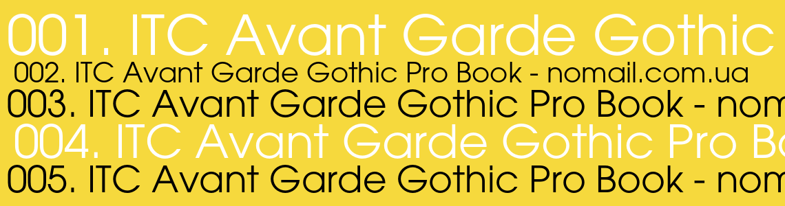 Шрифт ITC Avant Garde Gothic Pro Book