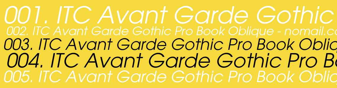 Шрифт ITC Avant Garde Gothic Pro Book Oblique